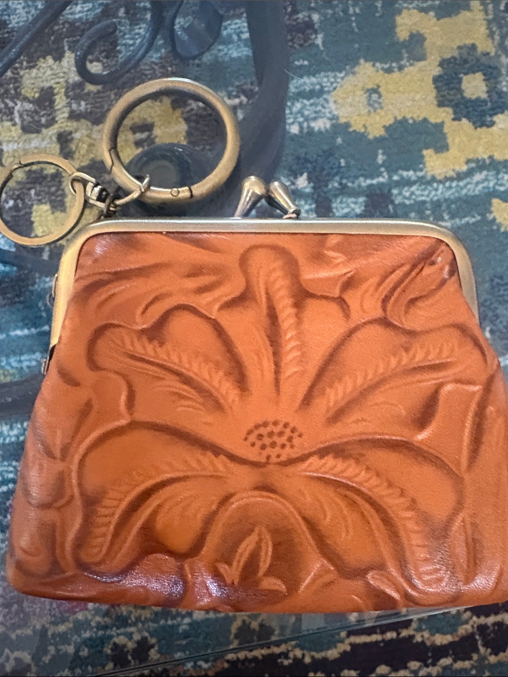 Patricia Nash Tooled Leather Coin Purse in Tan